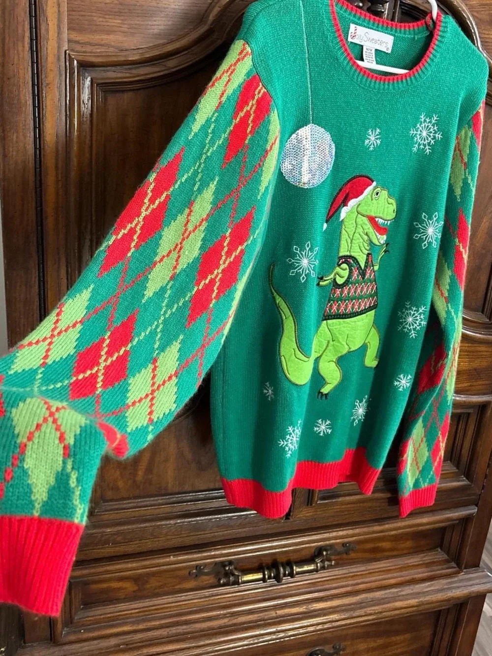 Dinosaur Christmas sweater